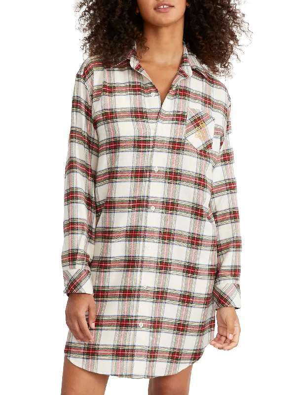 Lauren Ralph Lauren Women's His Shirt Woven Brushed Cotton Sleep Shirt