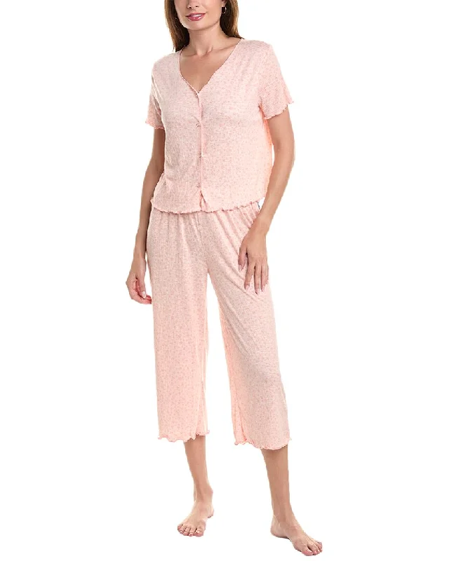 Splendid 2pc Sleep Cardigan & Crop Pant Set