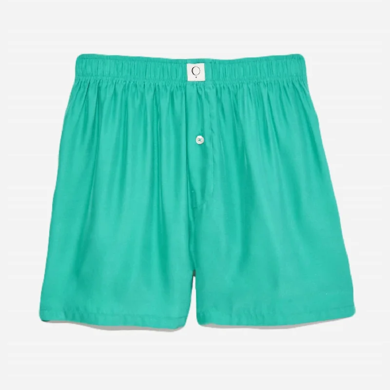 Women's Ravi Washable Silk Boxer In Emerald City