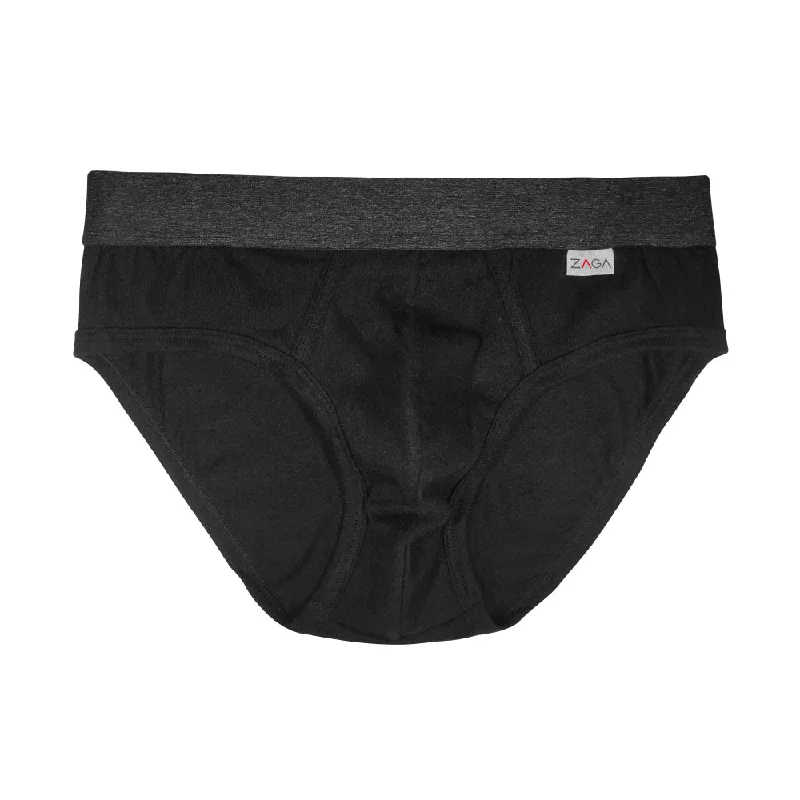 Brief Zaga 5 Pack Negro, Gris, Jaspe Hombre