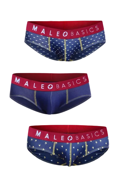 MaleBasics 3-Pack Brief Prints Marine