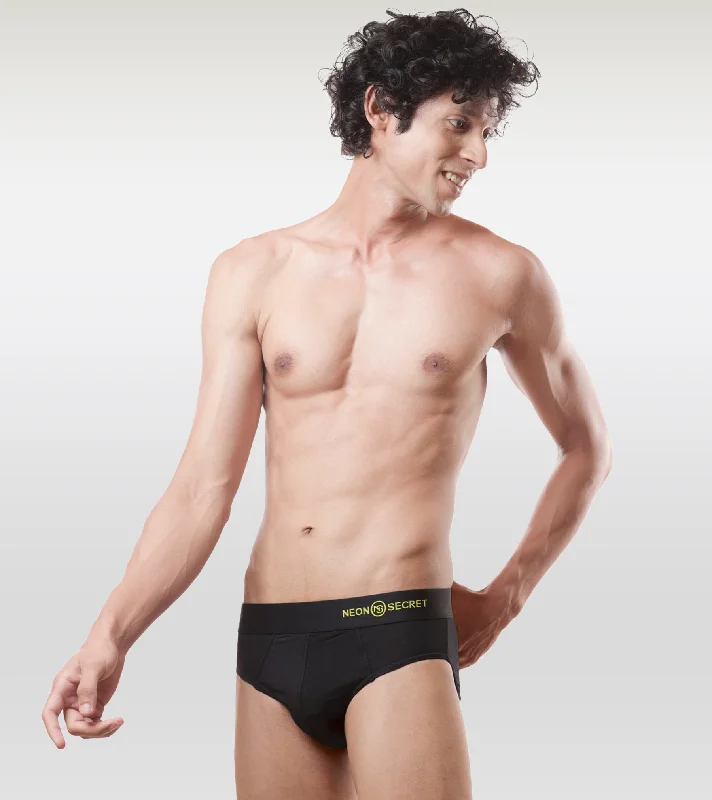 Men's Breathable Briefs- Pack of 3 (Midnight Black, Claret, Spear Mint)