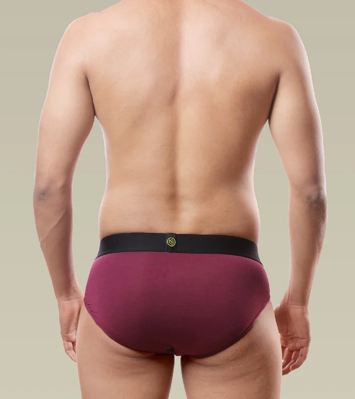 Men's Breathable Briefs- Pack of 3 (Midnight Black, Claret, Spear Mint)