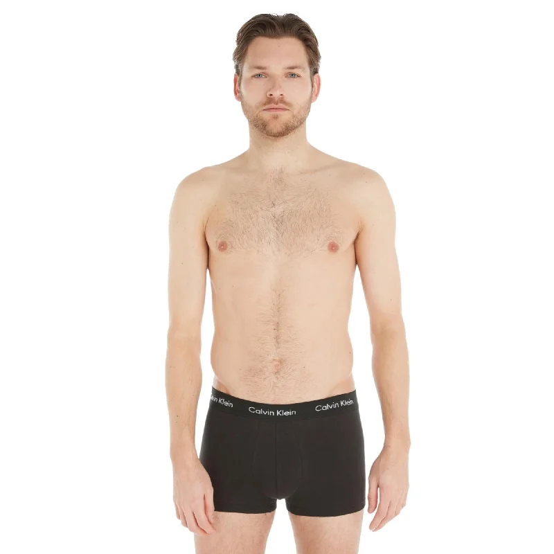 Calvin Klein Cotton Stretch Low Rise Trunks 3 Pack - Black / Grey