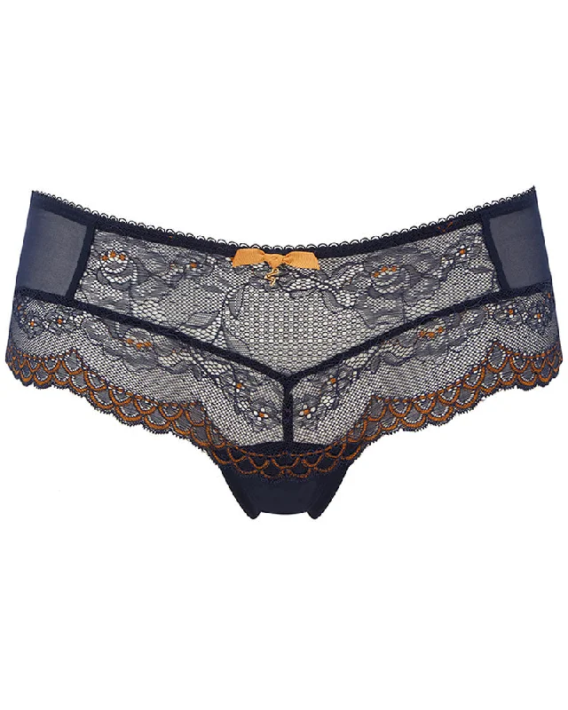 Gossard Superboost Lace Short - Midnight Blue/Gold