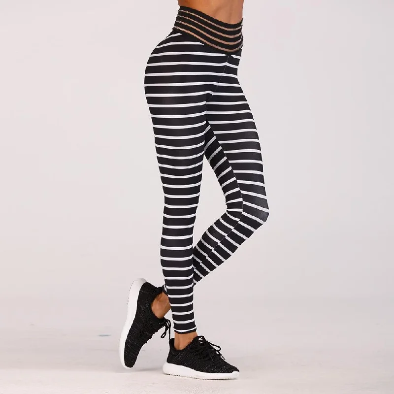 Legging sport STRIPE noir