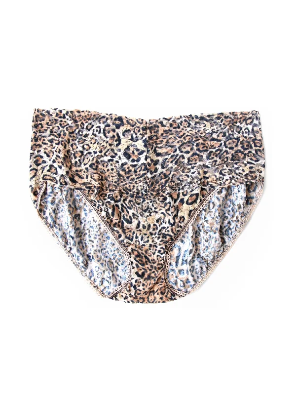 Plus Size Printed Retro V-Kini Leopard Nouveau Sale