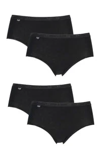 Sloggi Basic 4 Pack Midi Briefs - Black