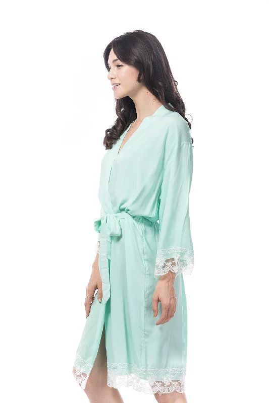 Cotton Lace Robe Mint