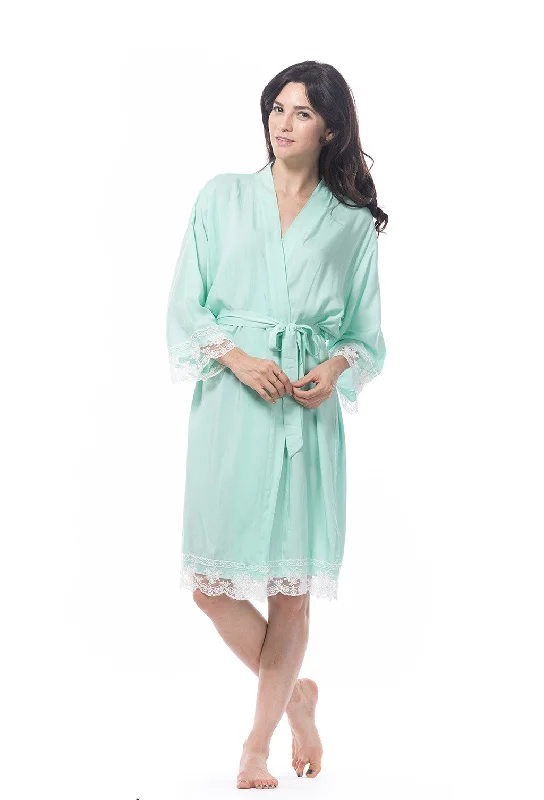 Cotton Lace Robe Mint