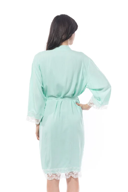 Cotton Lace Robe Mint