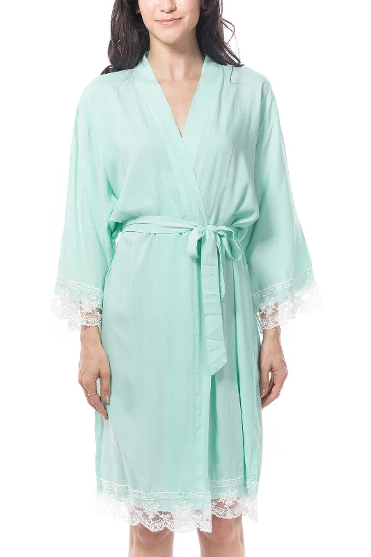 Cotton Lace Robe Mint