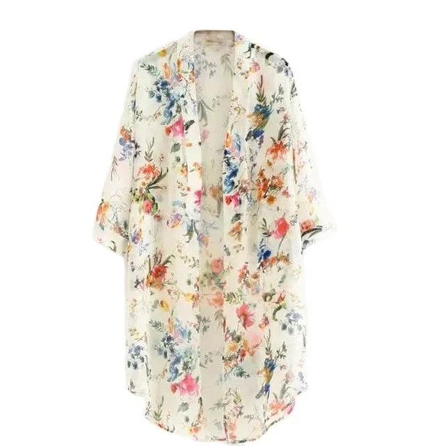 Floral Chiffon Kimono