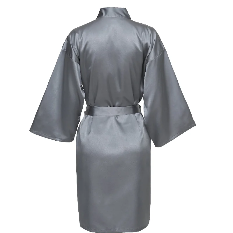 Grey Satin Robe