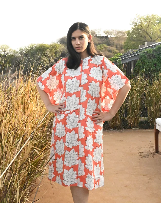 Mallika Hand Block Printed Cotton Midi Kaftan Shirt