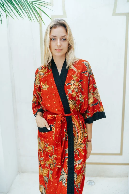 Red and Gold Kimono Robe