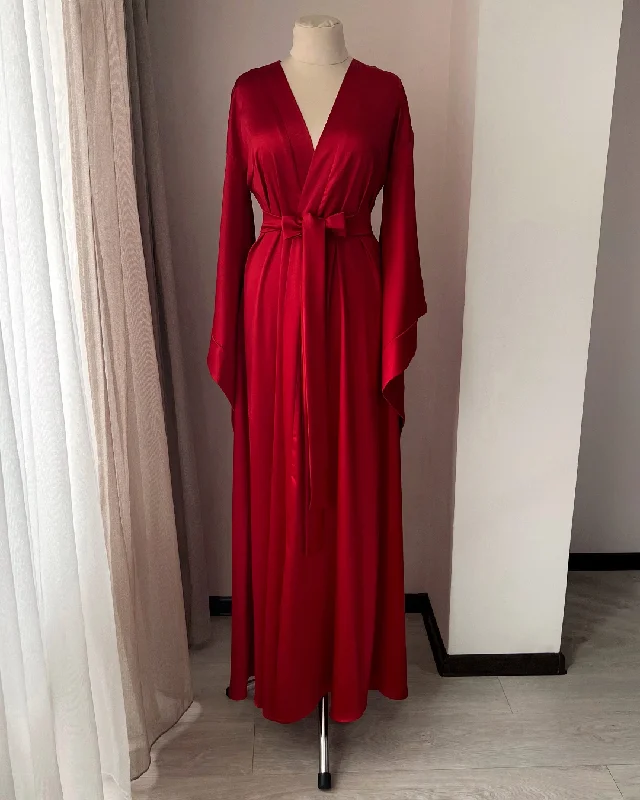 Red long robe kimono Handmade