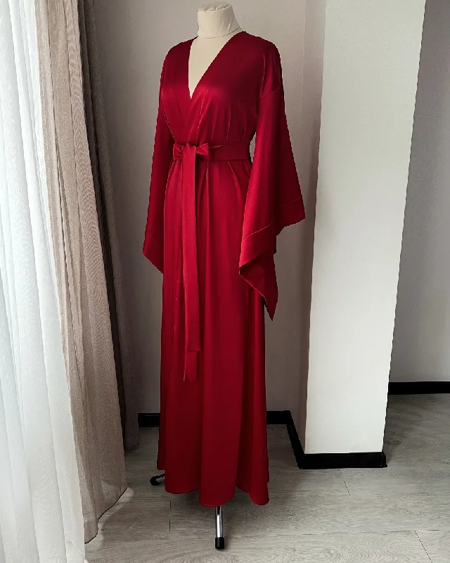 Red long robe kimono Handmade