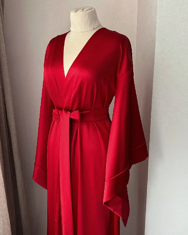 Red long robe kimono Handmade