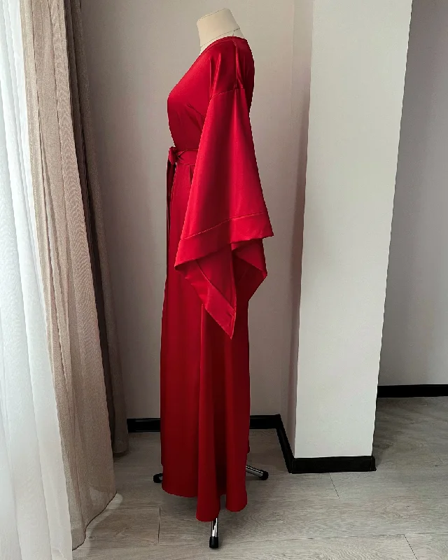 Red long robe kimono Handmade