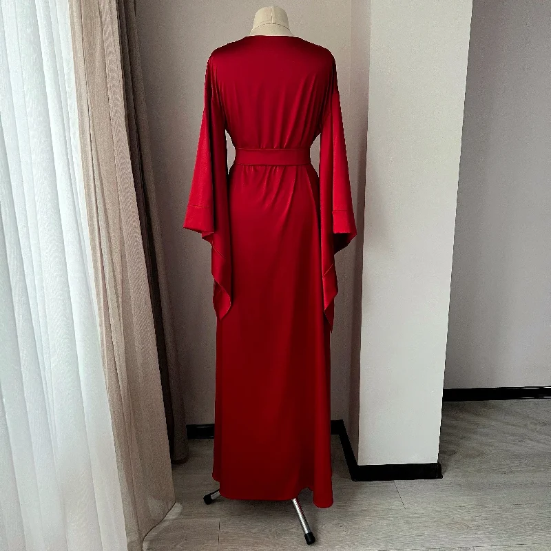 Red long robe kimono Handmade