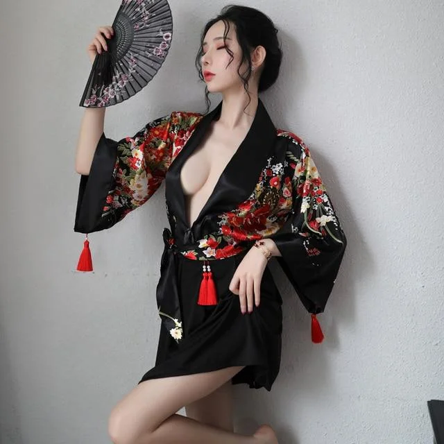 Sexy Luxury Kimono with Red Tassels