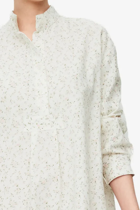 The Sleep Shirt | Short  | PINK TEA FLORAL | COTTON LINEN | PETITE ONE SIZE