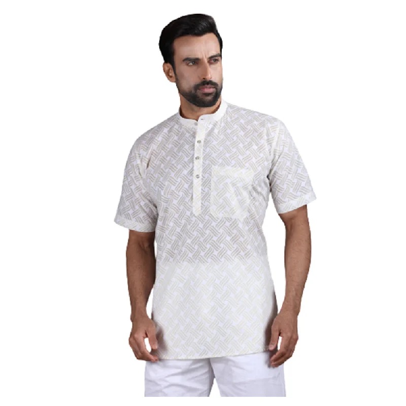 Ajay Arvindbhai Khatri Men's Pure Cotton round neck pehran Light Lemon