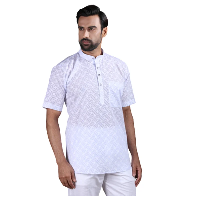 Ajay Arvindbhai Khatri Men's Pure Cotton round neck pehran Light Purple