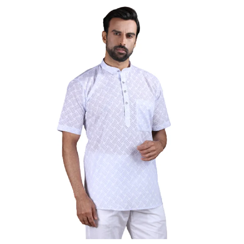 Ajay Arvindbhai Khatri Men's Pure Cotton round neck pehran Light Purple