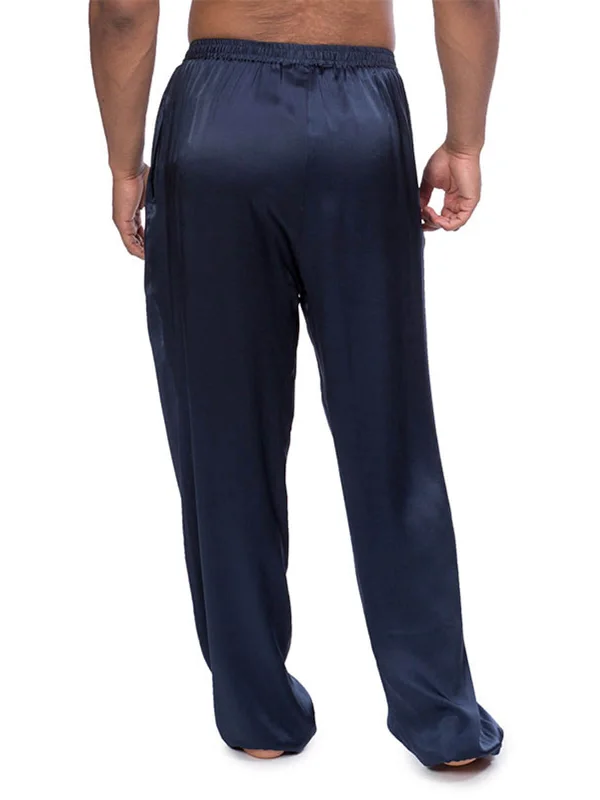 Men's Drawstring Silk Long Pants