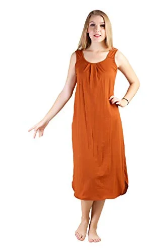 BLAZON Women's Cotton Solid Midi Slip Premium Dreams Nighty (Available Sizes: S, M, L, XL, 2XL, 3XL, 4XL, 5XL) - 4XL