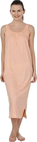 BLAZON Women's Cotton Solid Midi Slip Premium Dreams Nighty (Available Sizes: S, M, L, XL, 2XL, 3XL, 4XL, 5XL) - Peach