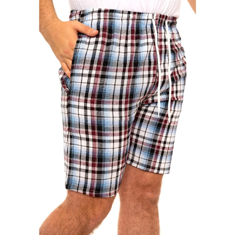 Blue/Red Checked Woven Lounge Shorts