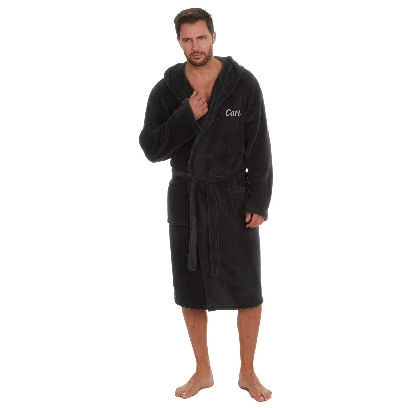 Charcoal Coral Fleece Robe