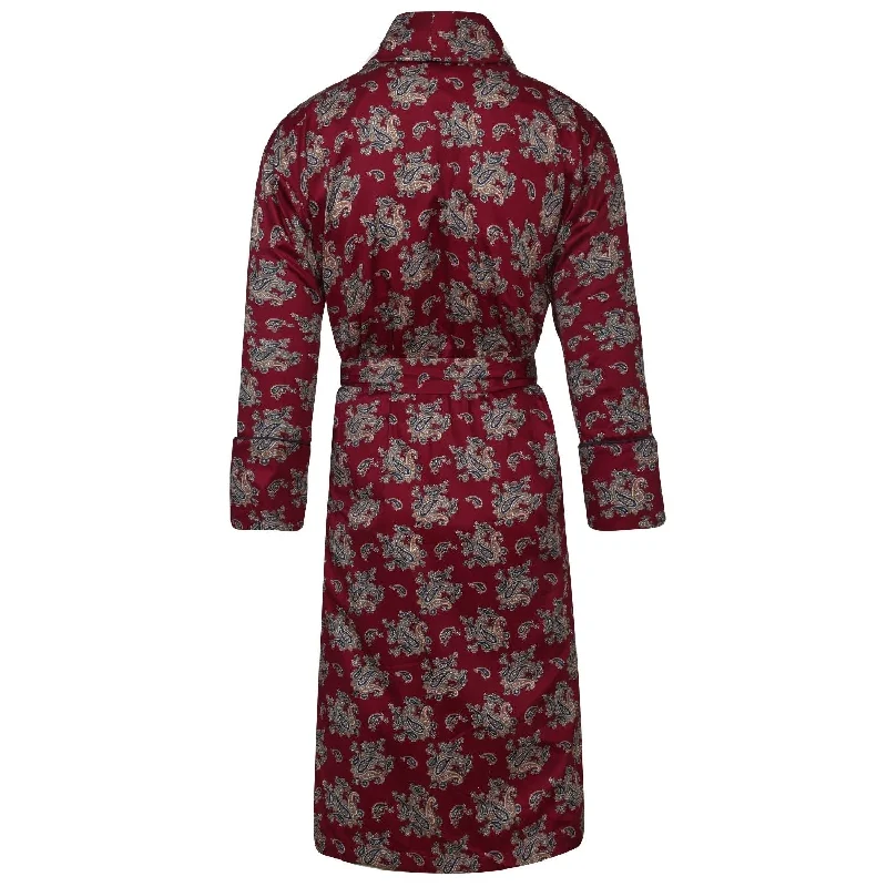 Lightweight Men's Dressing Gown - Gatsby Paisley Wine