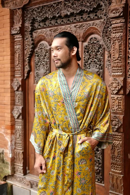 Luxurious  Gold Men's Kimono Robe