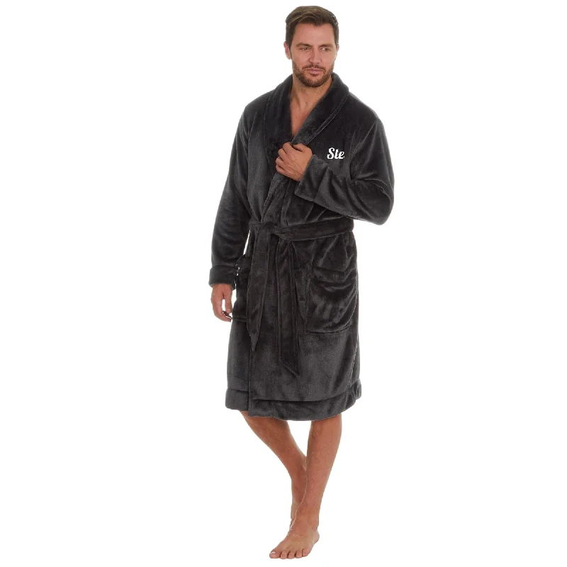 Charcoal Snuggle Shawl Collar Robe