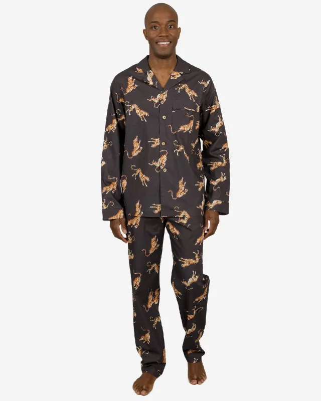 Men's long pyjamas set - Jumping Cheetahs