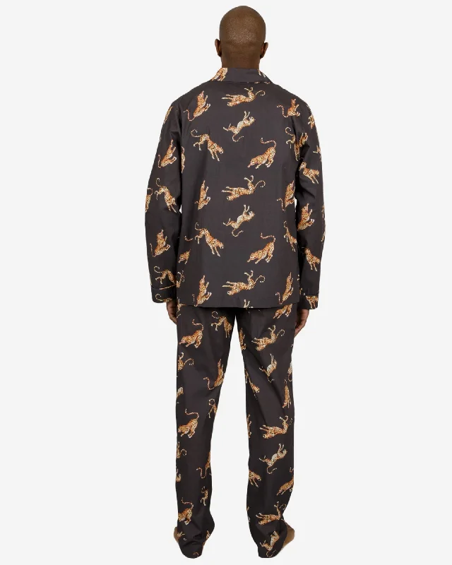 Men's long pyjamas set - Jumping Cheetahs