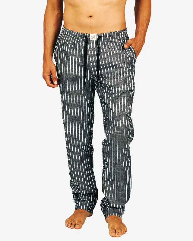 Men's Lounge Pants - Chambray Black Stripe