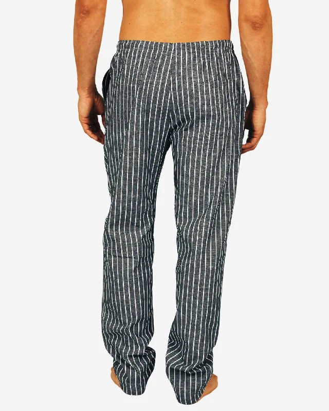 Men's Lounge Pants - Chambray Black Stripe