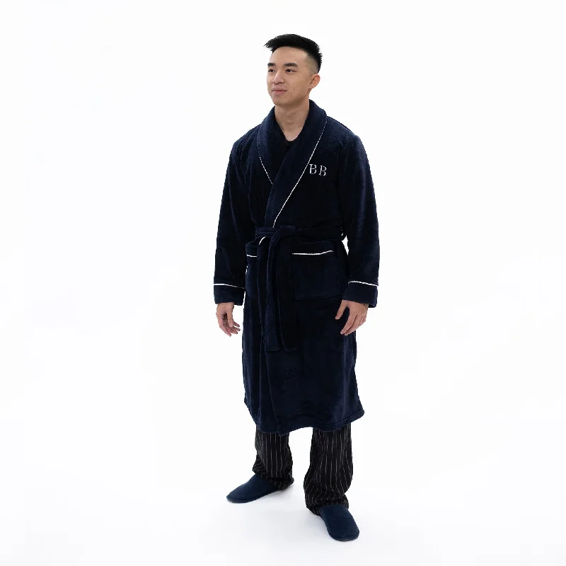 Men’s Navy Classic Robe – With Personalisation