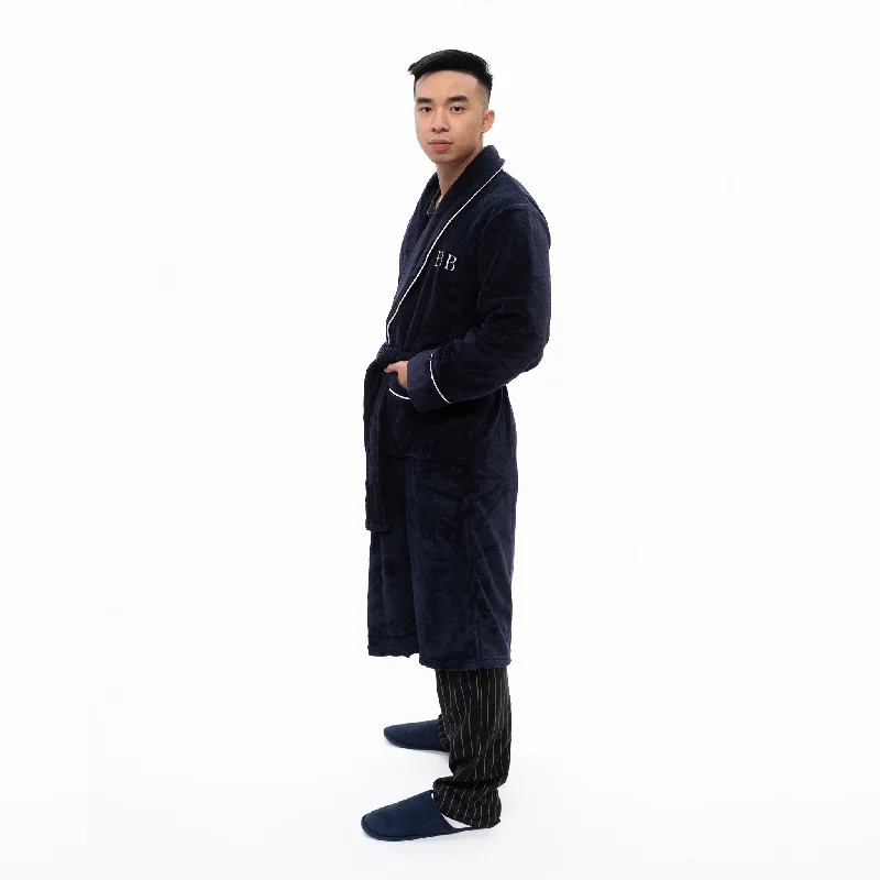 Men’s Navy Classic Robe – With Personalisation