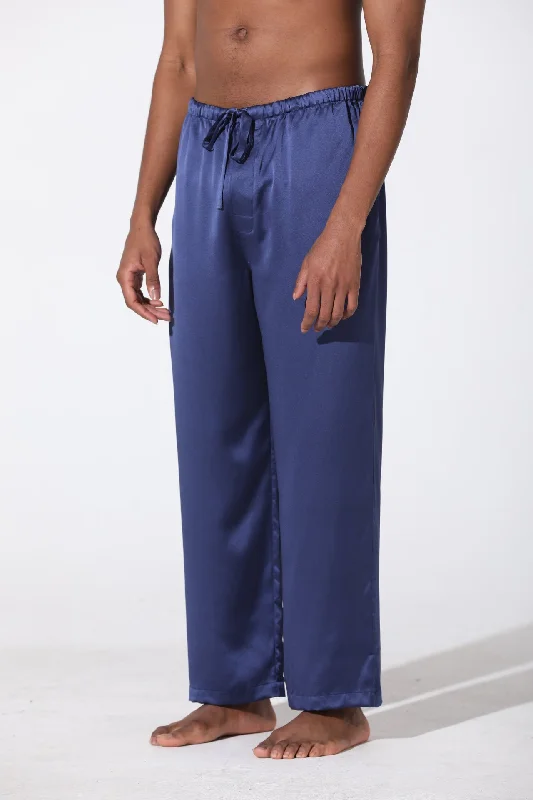 Men's Silk Long Pants with Drawstring