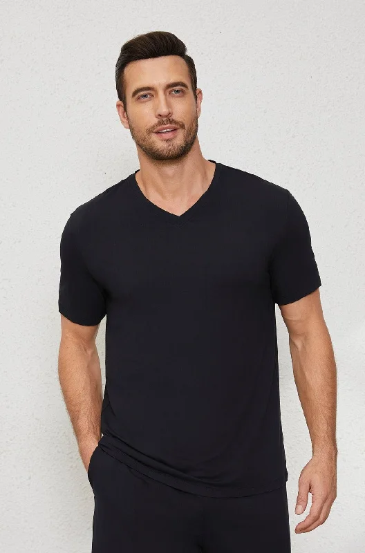 Men's V Neck Tee in Noir