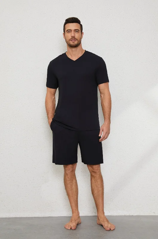 Men's V Neck Tee in Noir