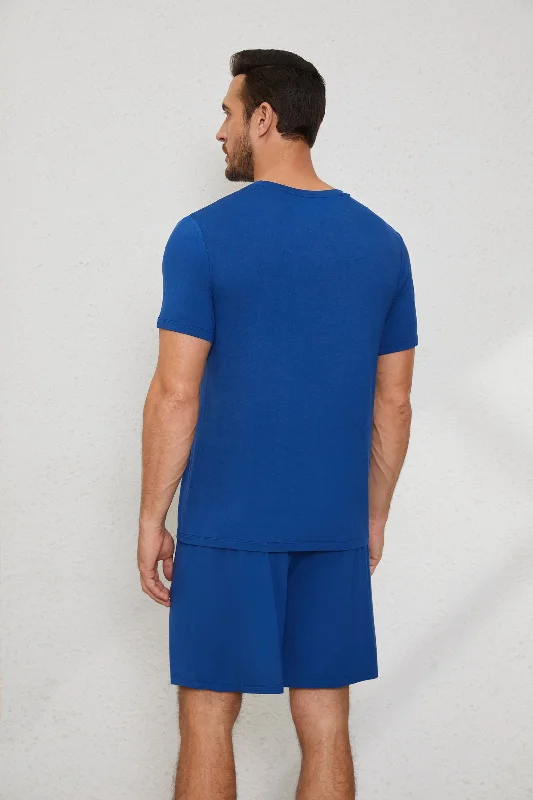 Men's V Neck Tee in Sunset Blue