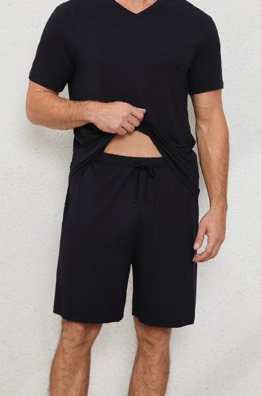 Men's V Neck Tee Set in Noir