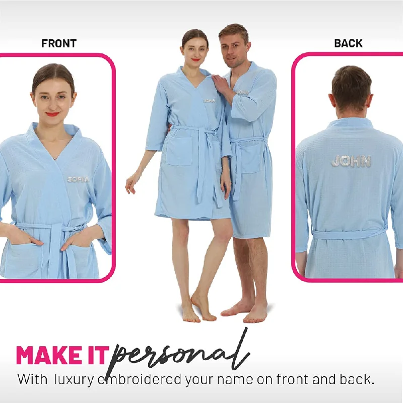 Soft and Comfy Personalized Waffle Robe for Men and Women